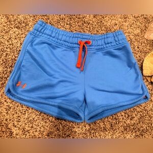 Under Armour Bright Blue Women's Athletic Shorts with Orange Drawstring